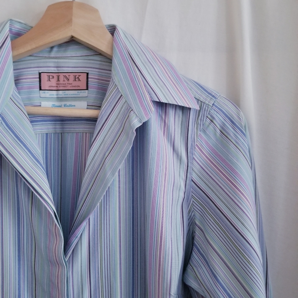 Thomas Pink French Cuff Striped Button Down